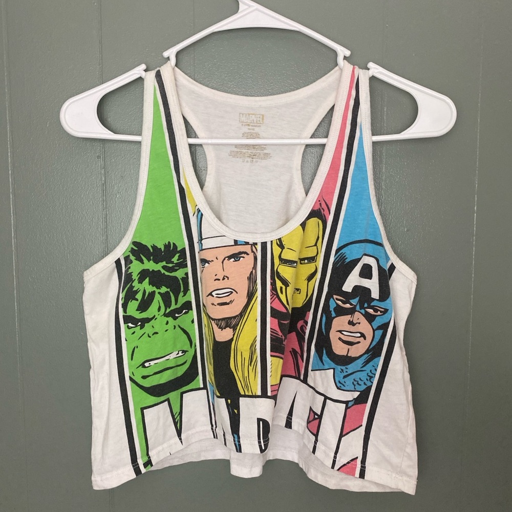 Marvel - Throwback/Vintage White Crop Top - M